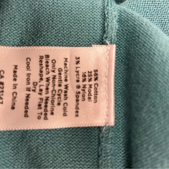 Talbots Petite, turtleneck, aqua, MP. - Picture 5 of 5